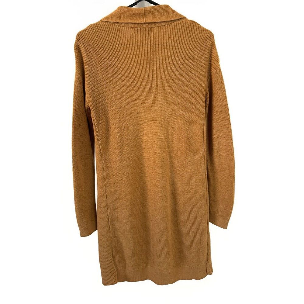BP - Women's Long Line Open Front Mustard Colored Cardigan 100% Cotton - Sz. XXS - Picture 2 of 5